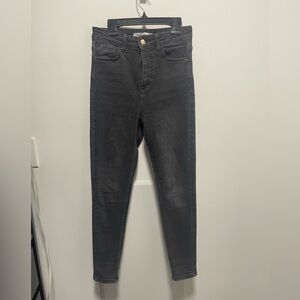 Zara high rise skinny jeans dark gray wash